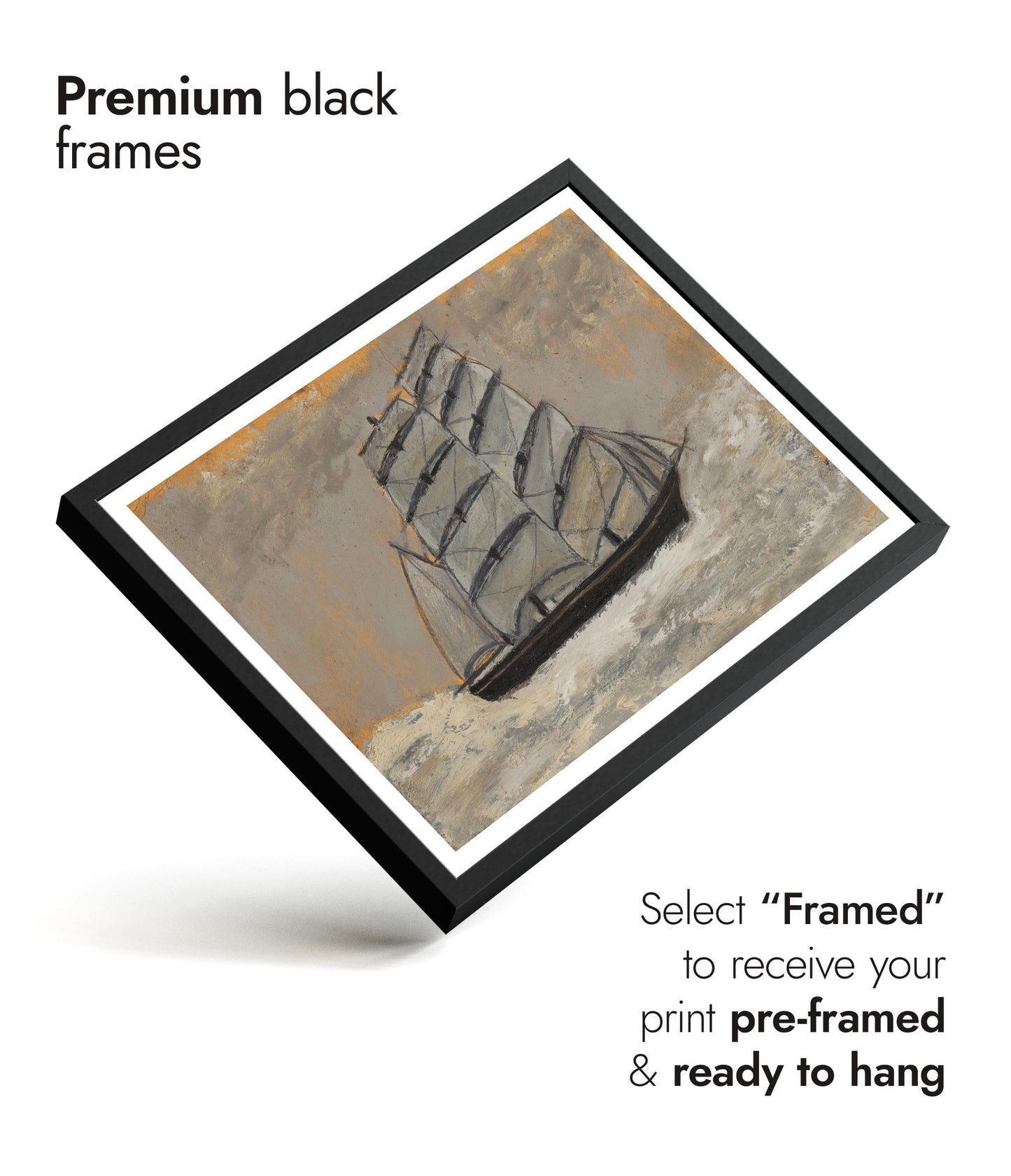 Segelfartyg i ett stormigt hav