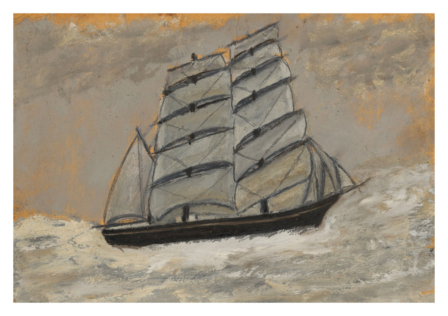 Segelfartyg i ett stormigt hav