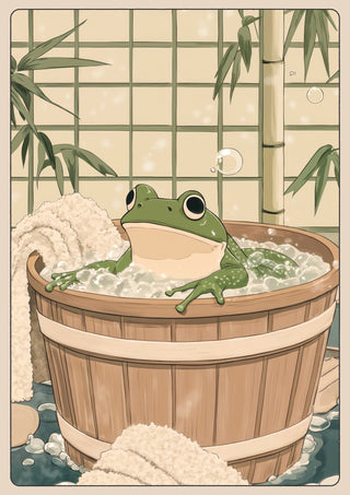 Frog in Bathtub print