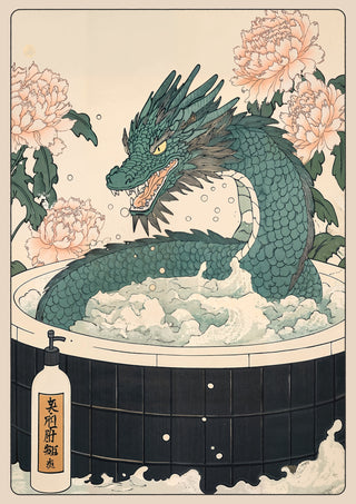 Dragon Bathtime print
