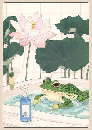 Frog Bathtime print