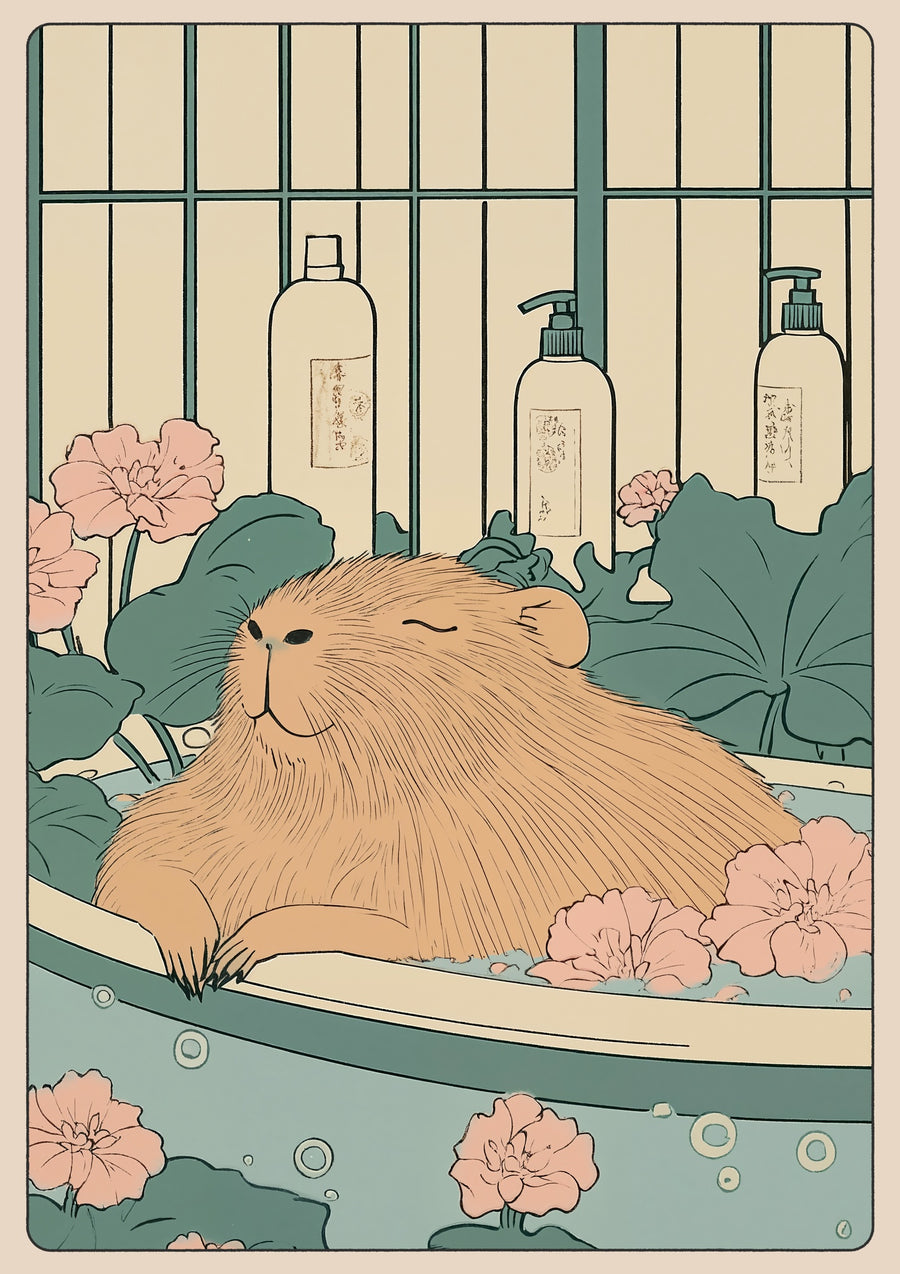 Capibara Badtijd - Print Only frame