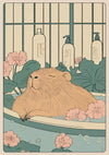 Capybara Bathtime print