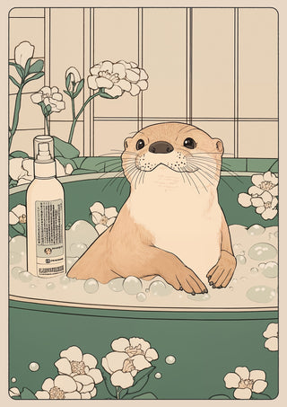 Otter Bathtime print