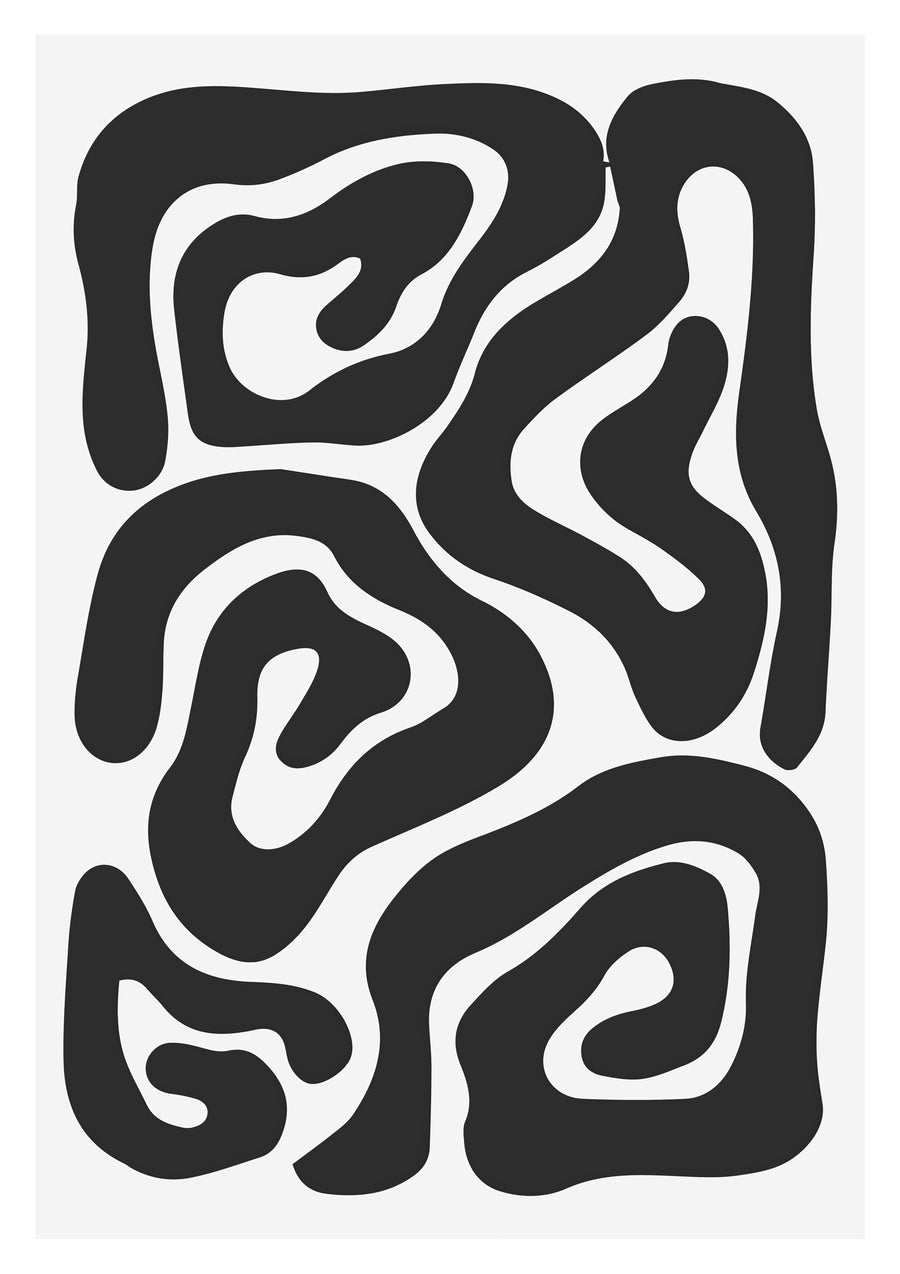 Abstracte Spiraalvormen - Print Only frame
