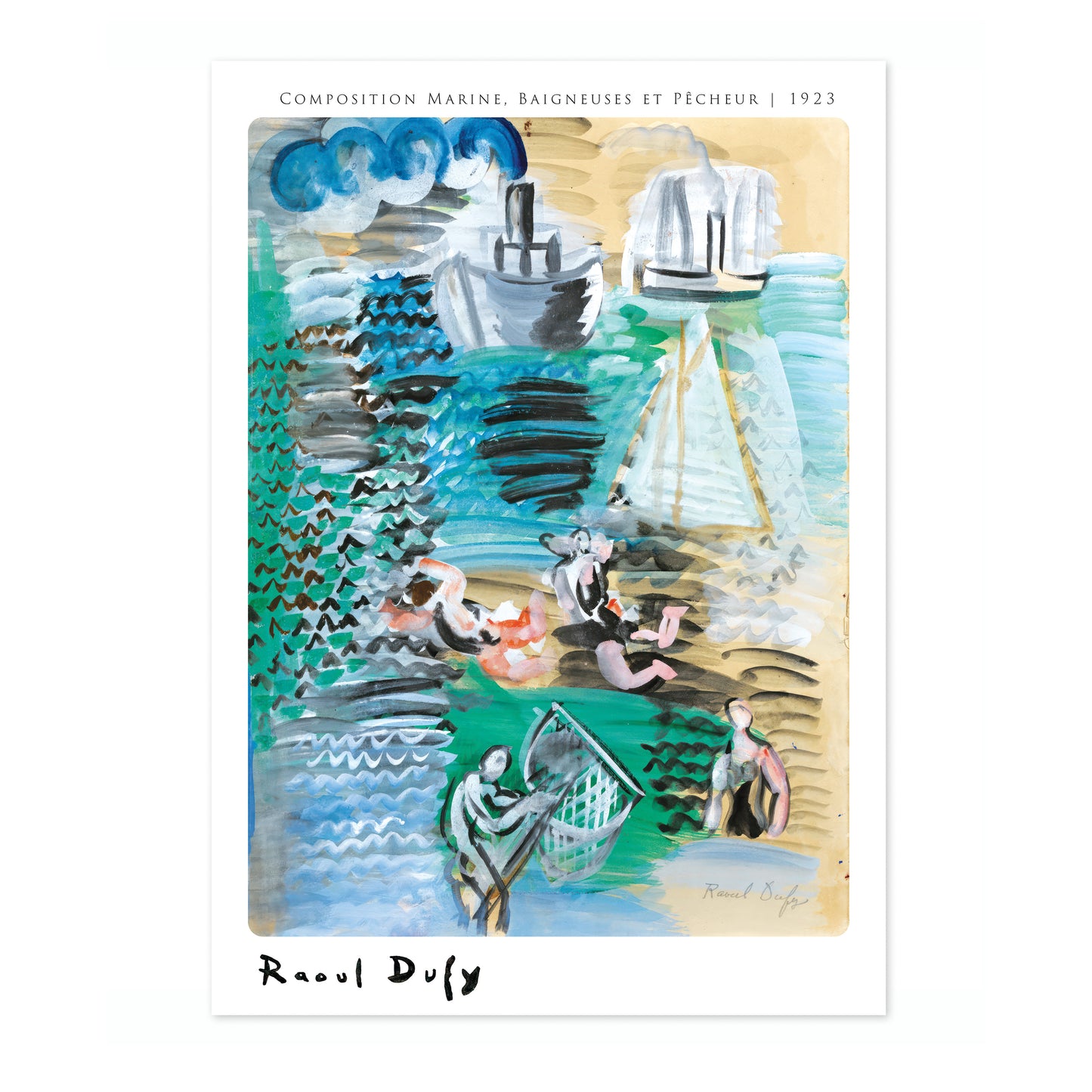 Composition Marine, Baigneusus et Pêcheur