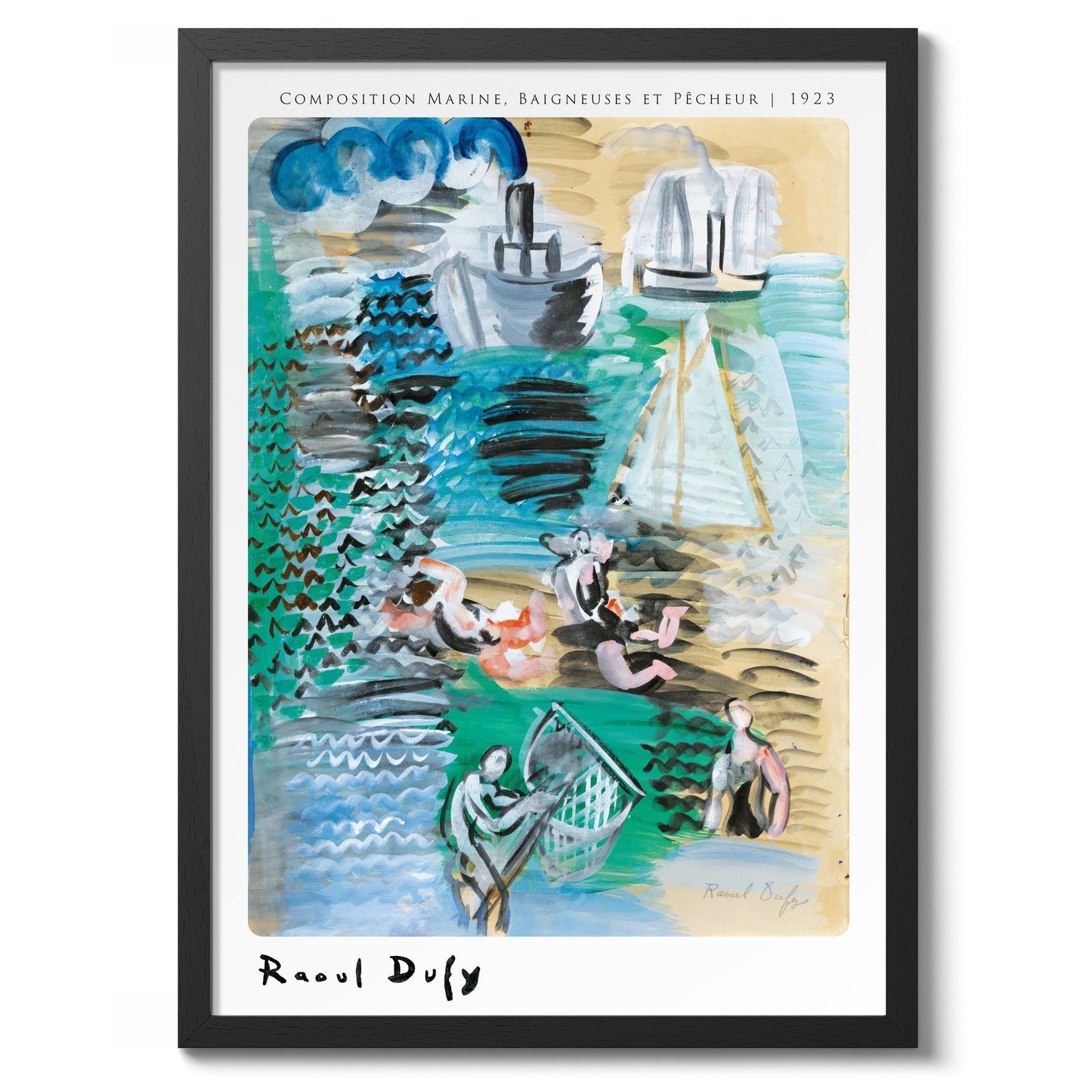 Composition Marine, Baigneusus et Pêcheur