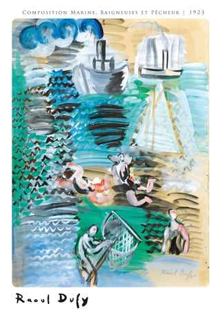 Composition Marine, Baigneusus et Pêcheur print
