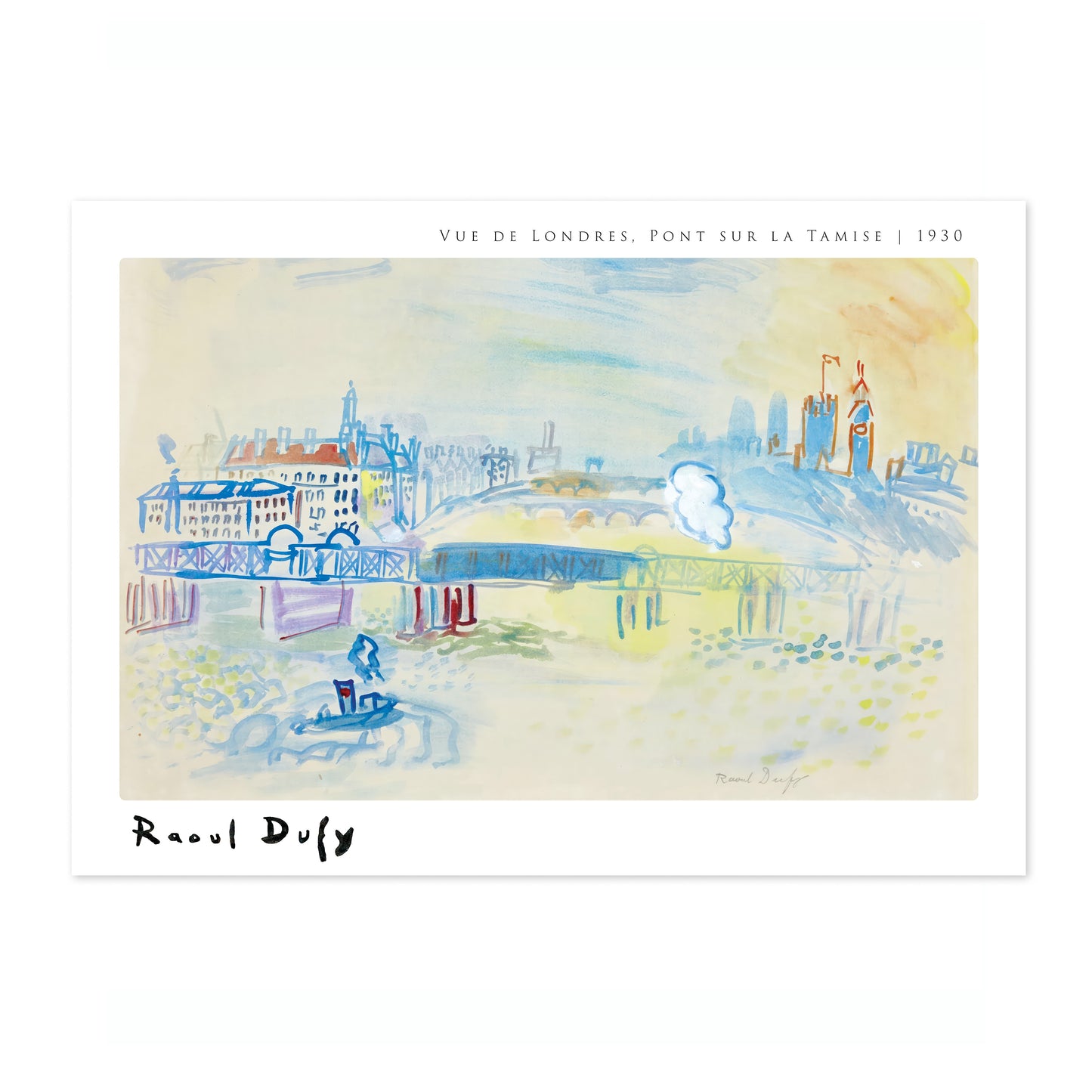 Utsikt över London, bro över Themsen