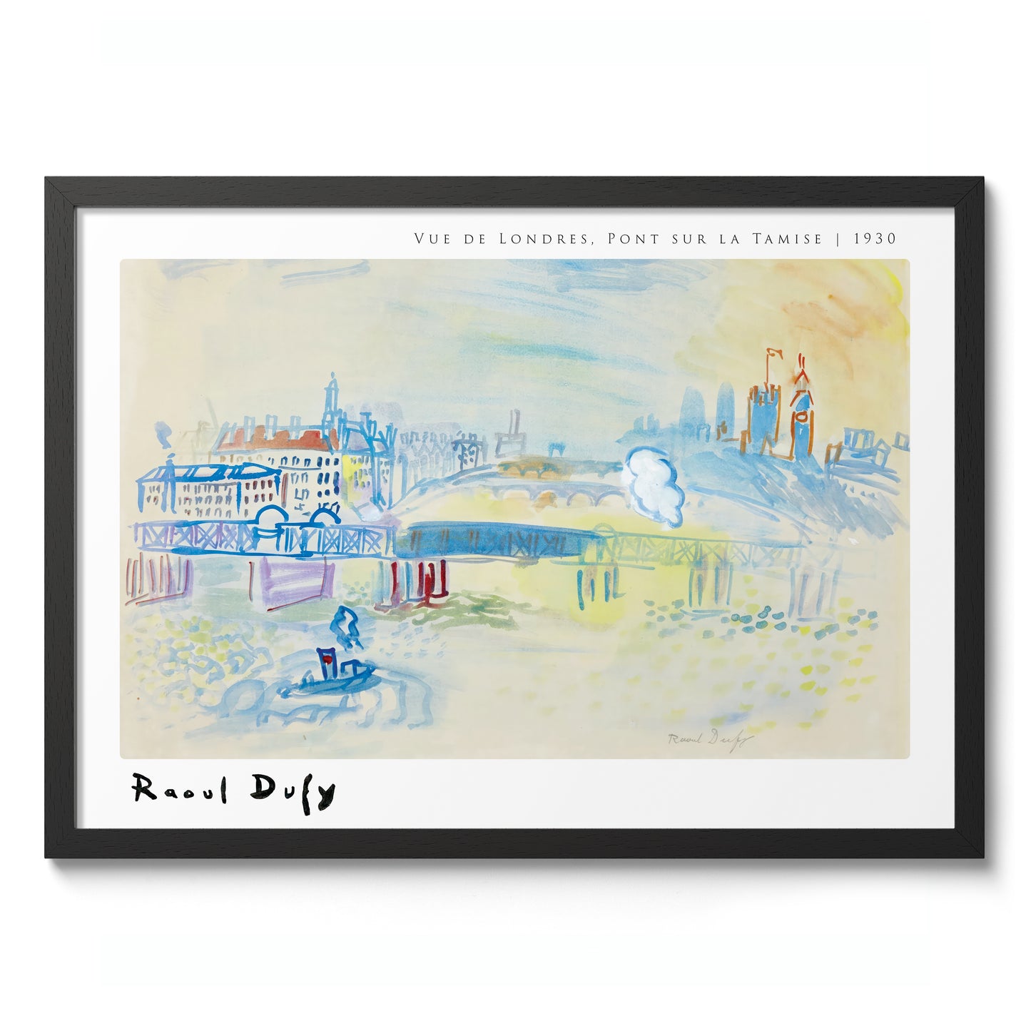 Utsikt över London, bro över Themsen