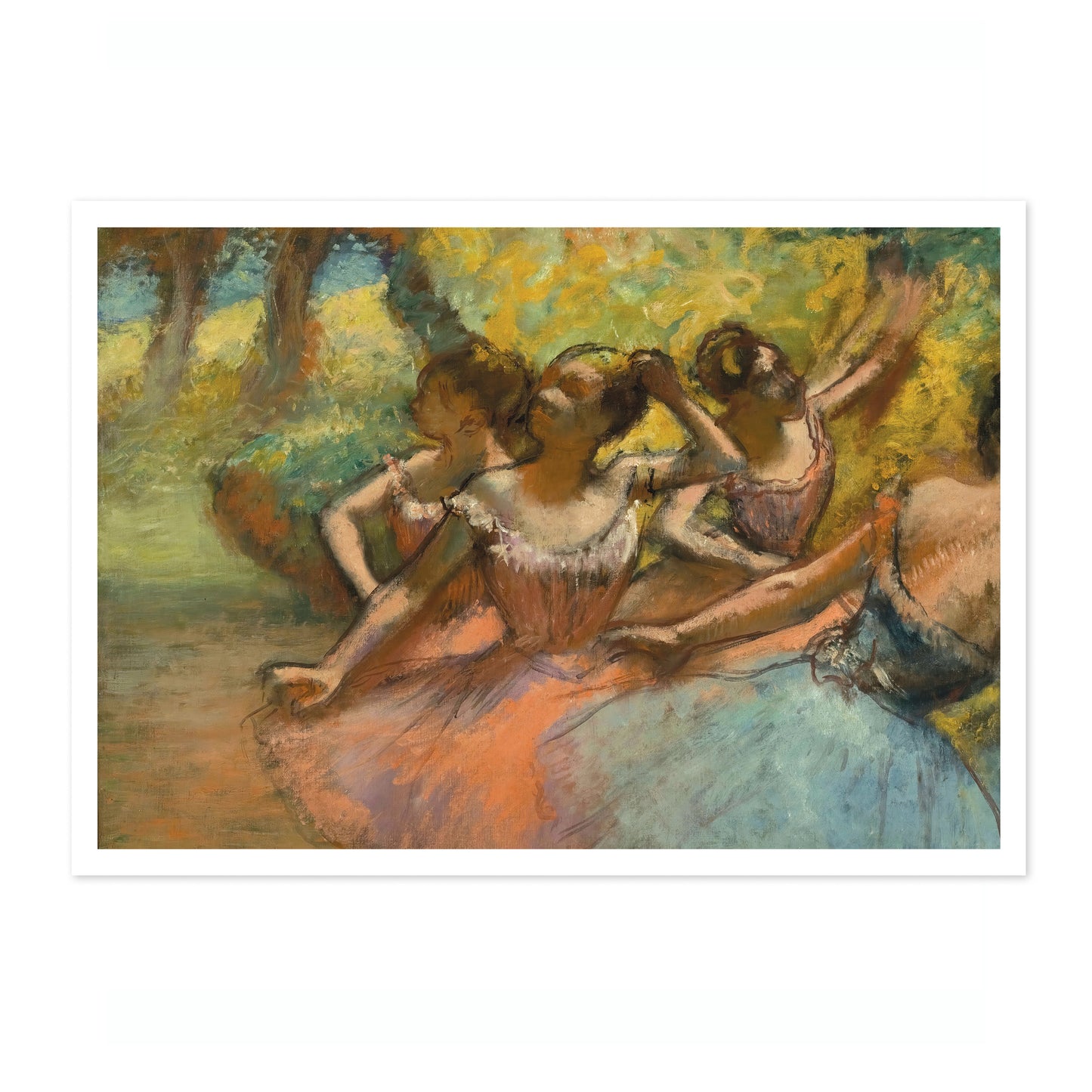 Fyra balettdansare på scenen