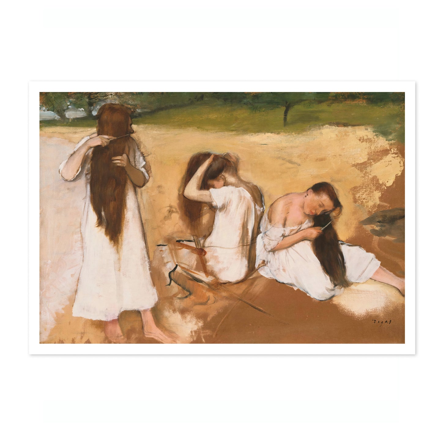 Kvinnor som kammar sitt hår