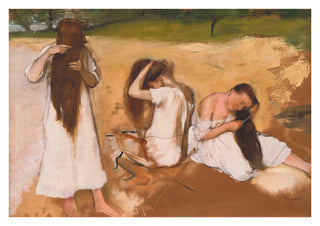 Kvinnor som kammar sitt hår print