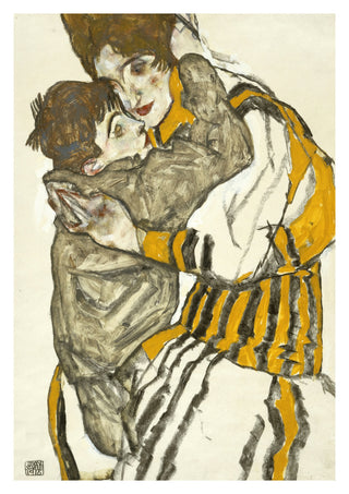 De vrouw van de kunstenaar met haar neef print