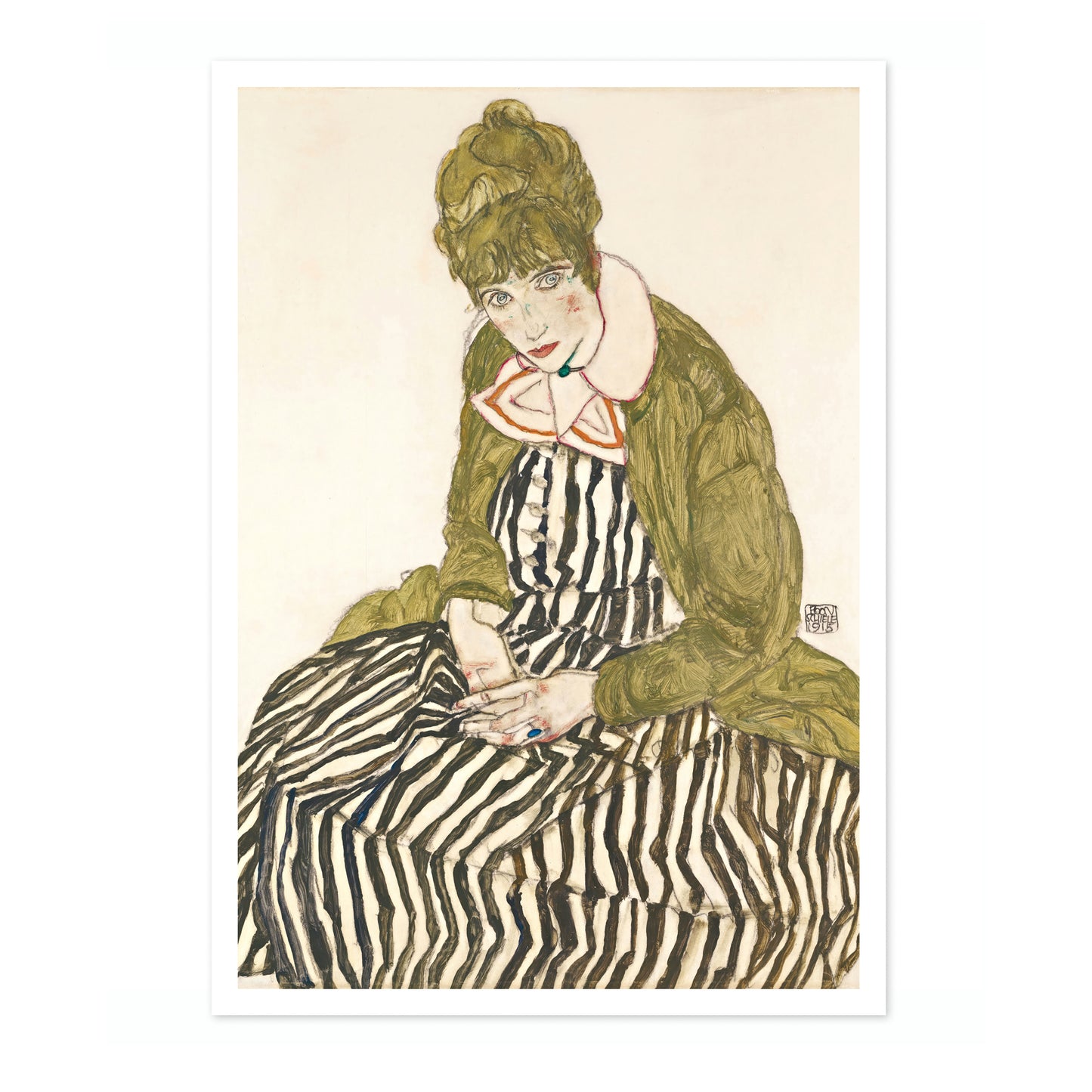 Edith with Striped Dress, Sitting