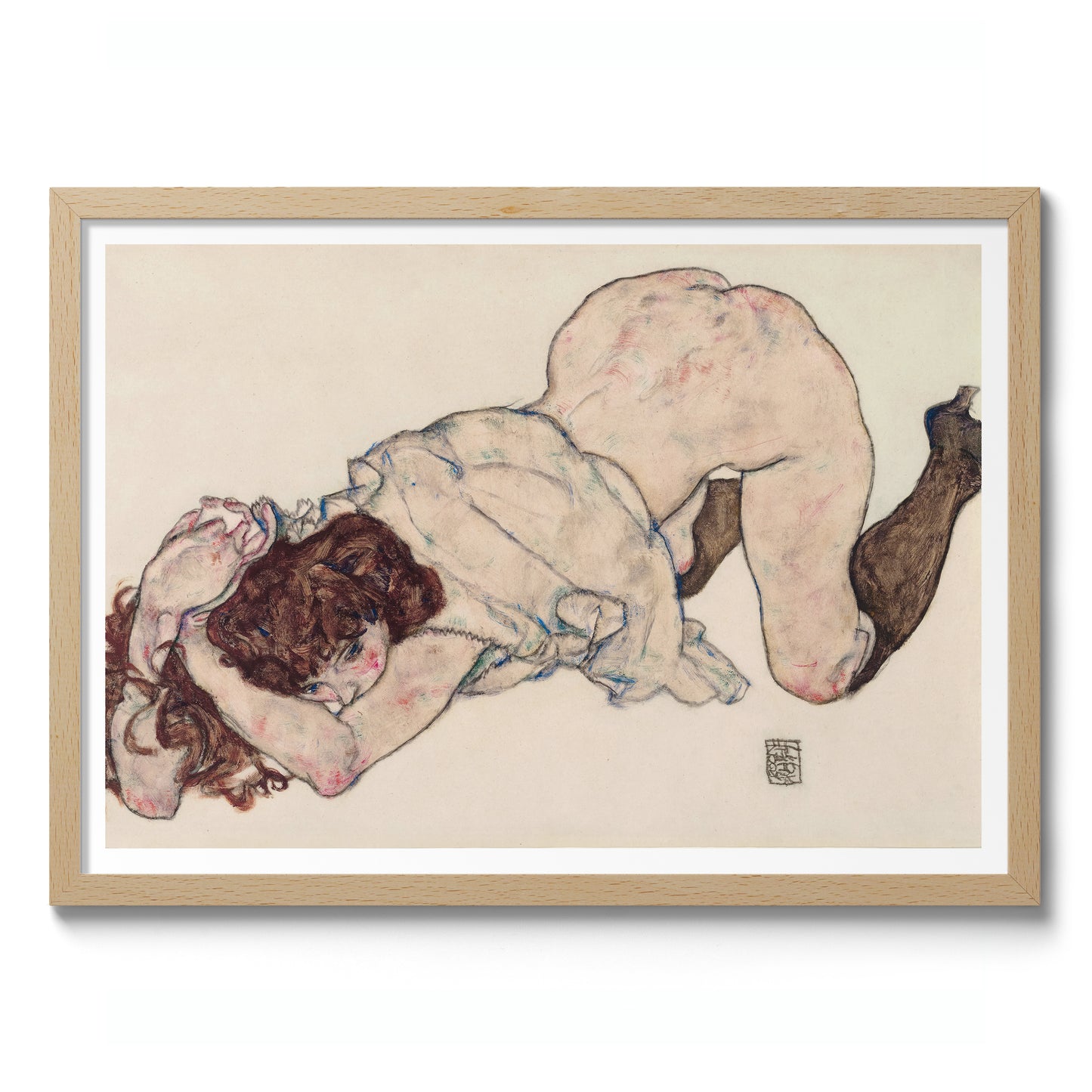 Kneeling Girl Resting on Both Elbows