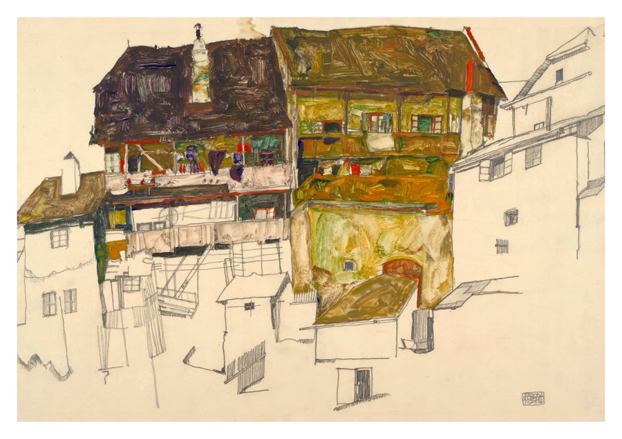 Vieilles maisons à Krumau - Print Only frame