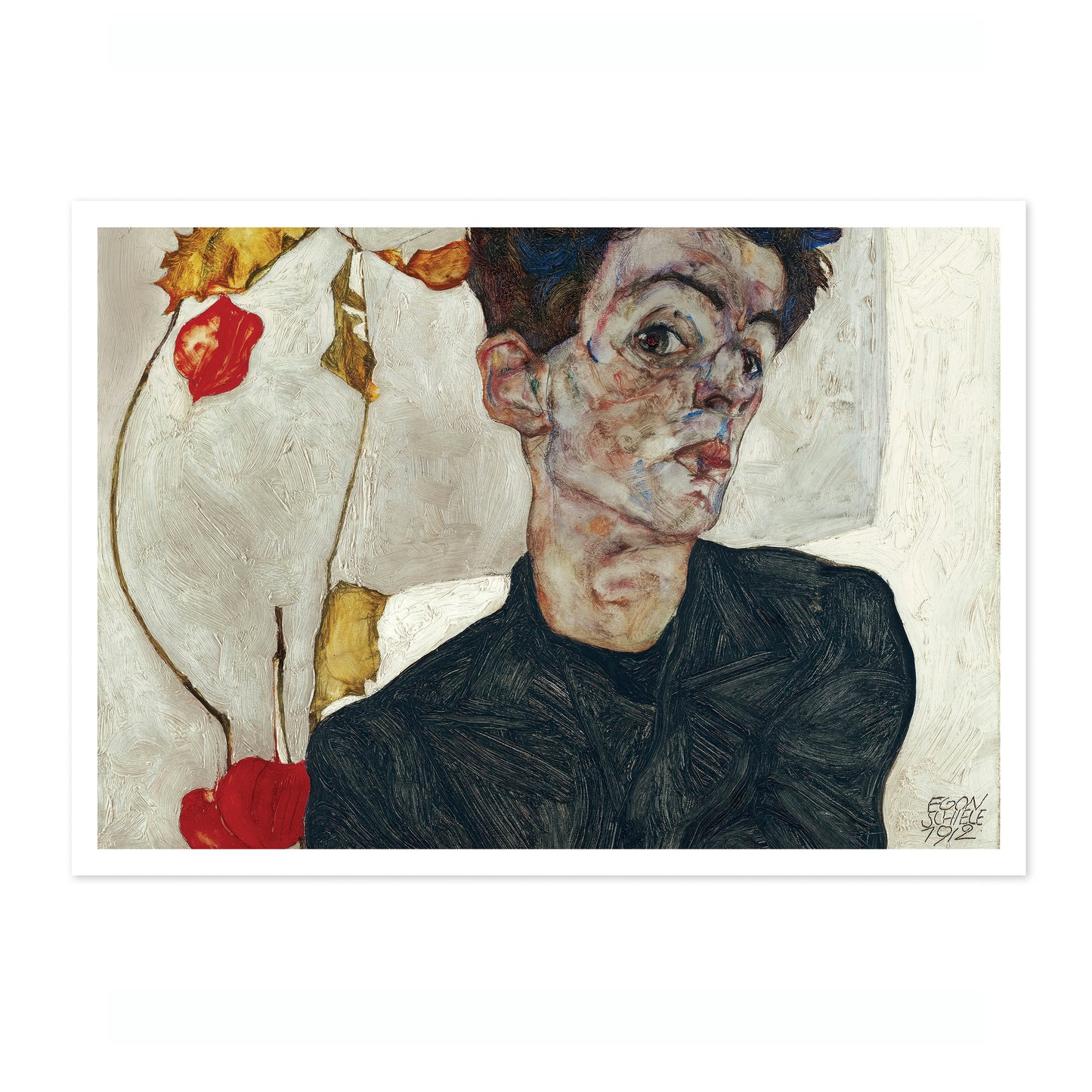 Self-Portrait with Chinese Lantern Plant