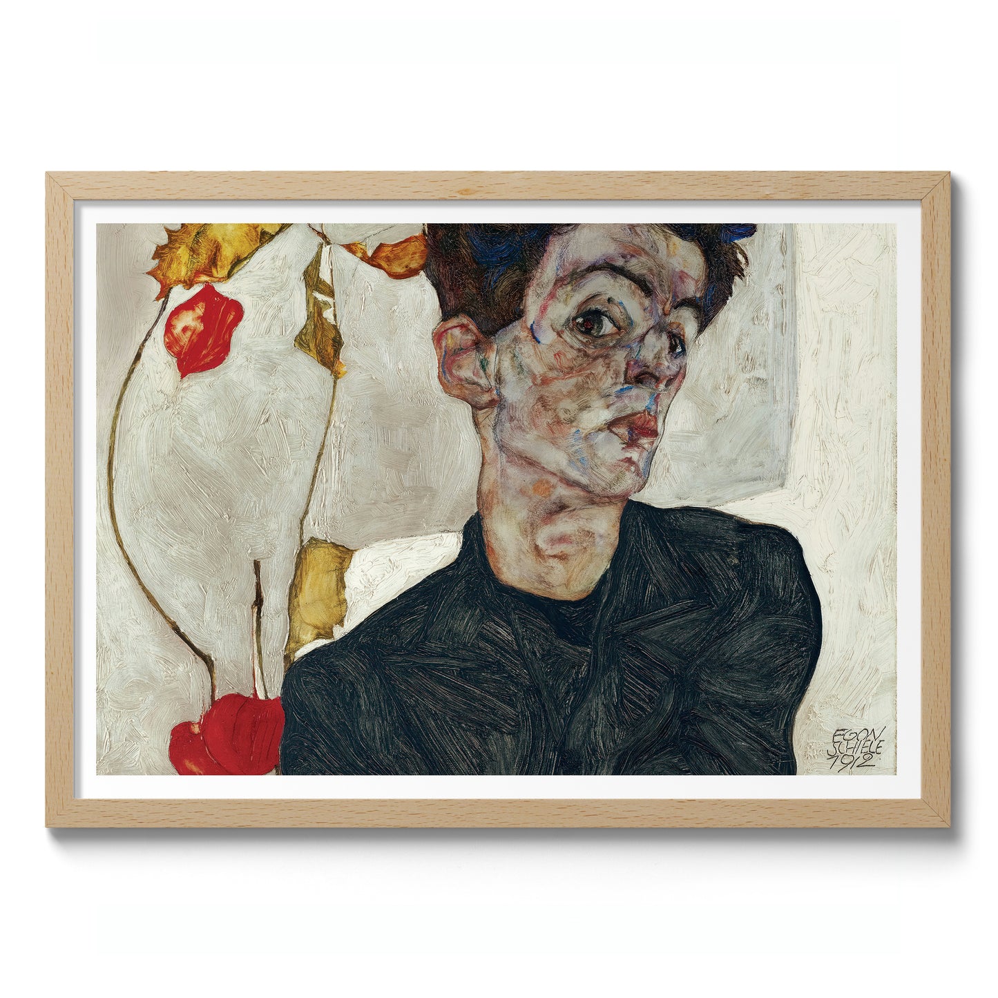 Self-Portrait with Chinese Lantern Plant