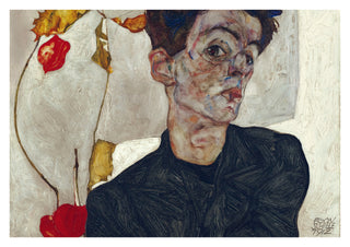 Self-Portrait with Chinese Lantern Plant print