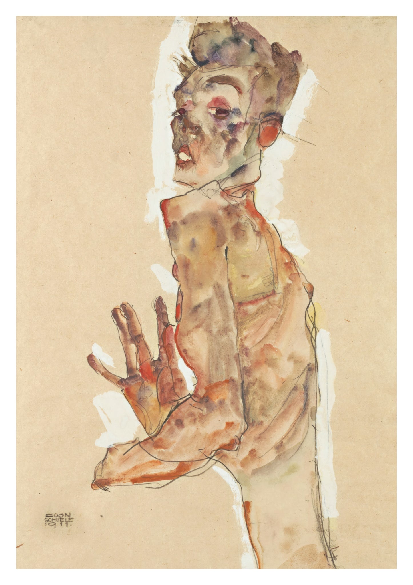 Self-Portrait with Splayed Fingers