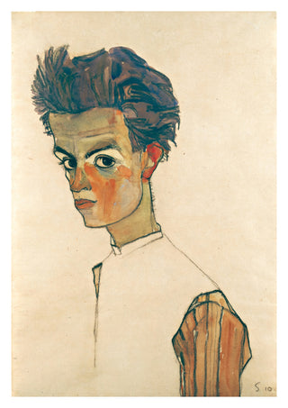 Self-Portrait with Striped Shirt print