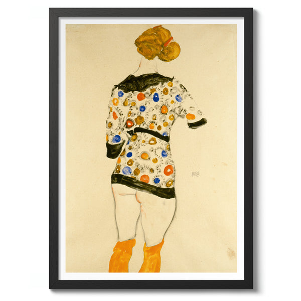 Standing Woman in a Patterned Blouse