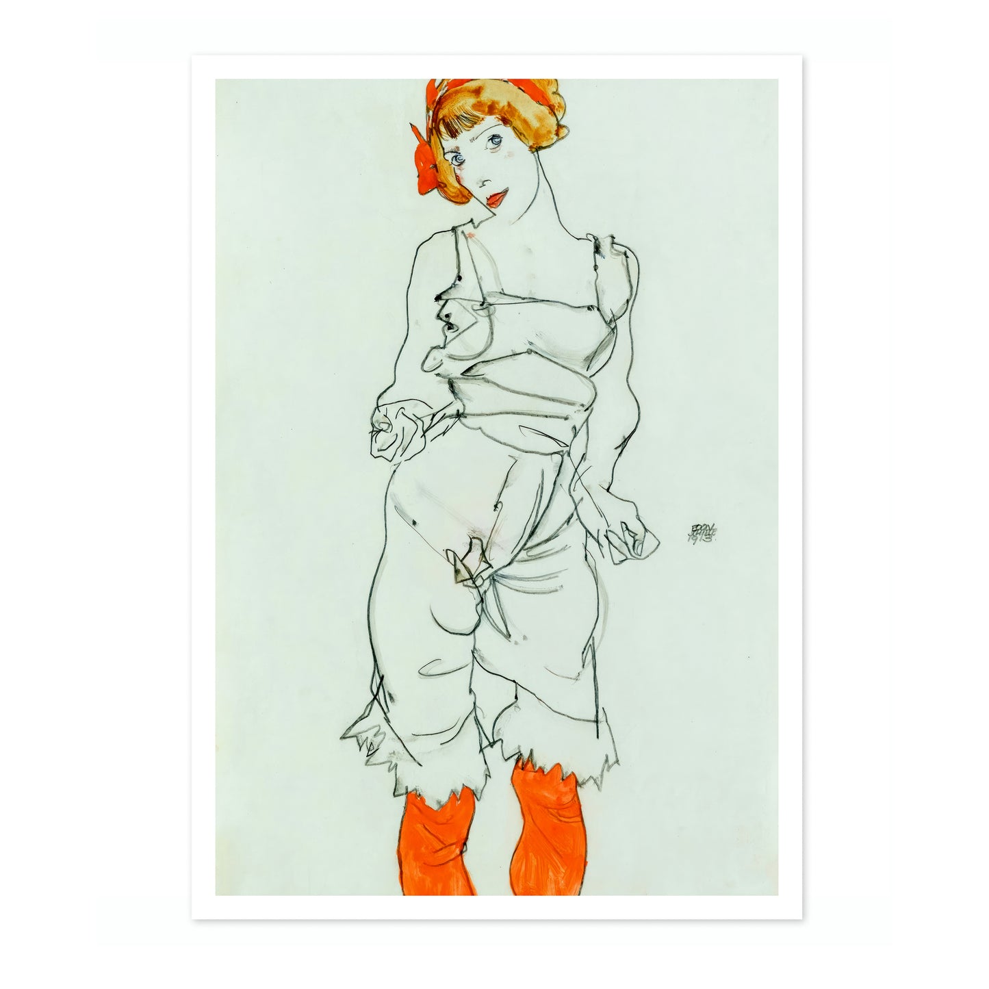 Woman in Underclothes and Stockings