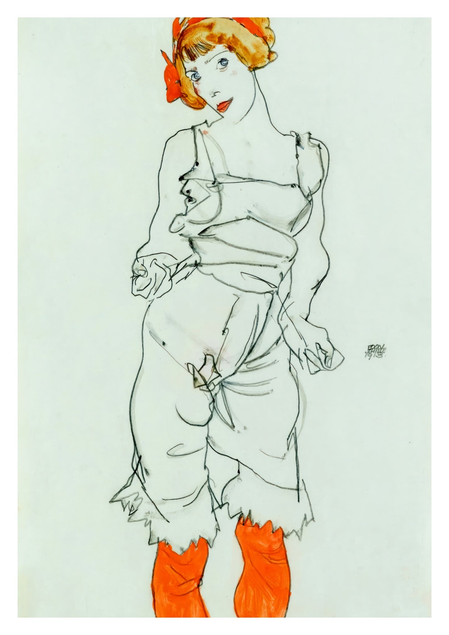 Woman in Underclothes and Stockings