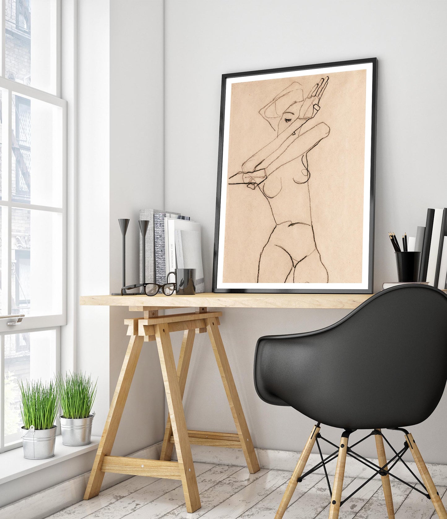 Female Nude with Raised Forearms