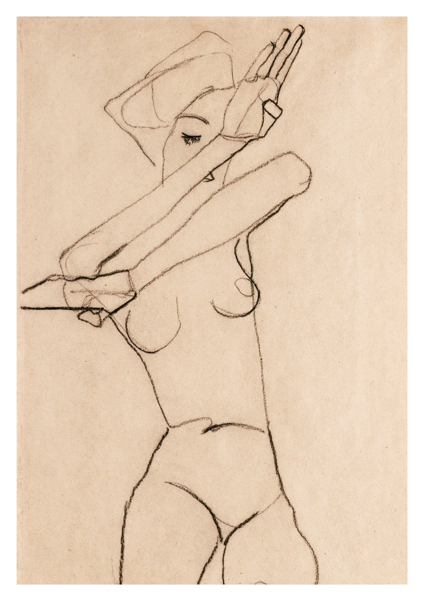 Female Nude with Raised Forearms