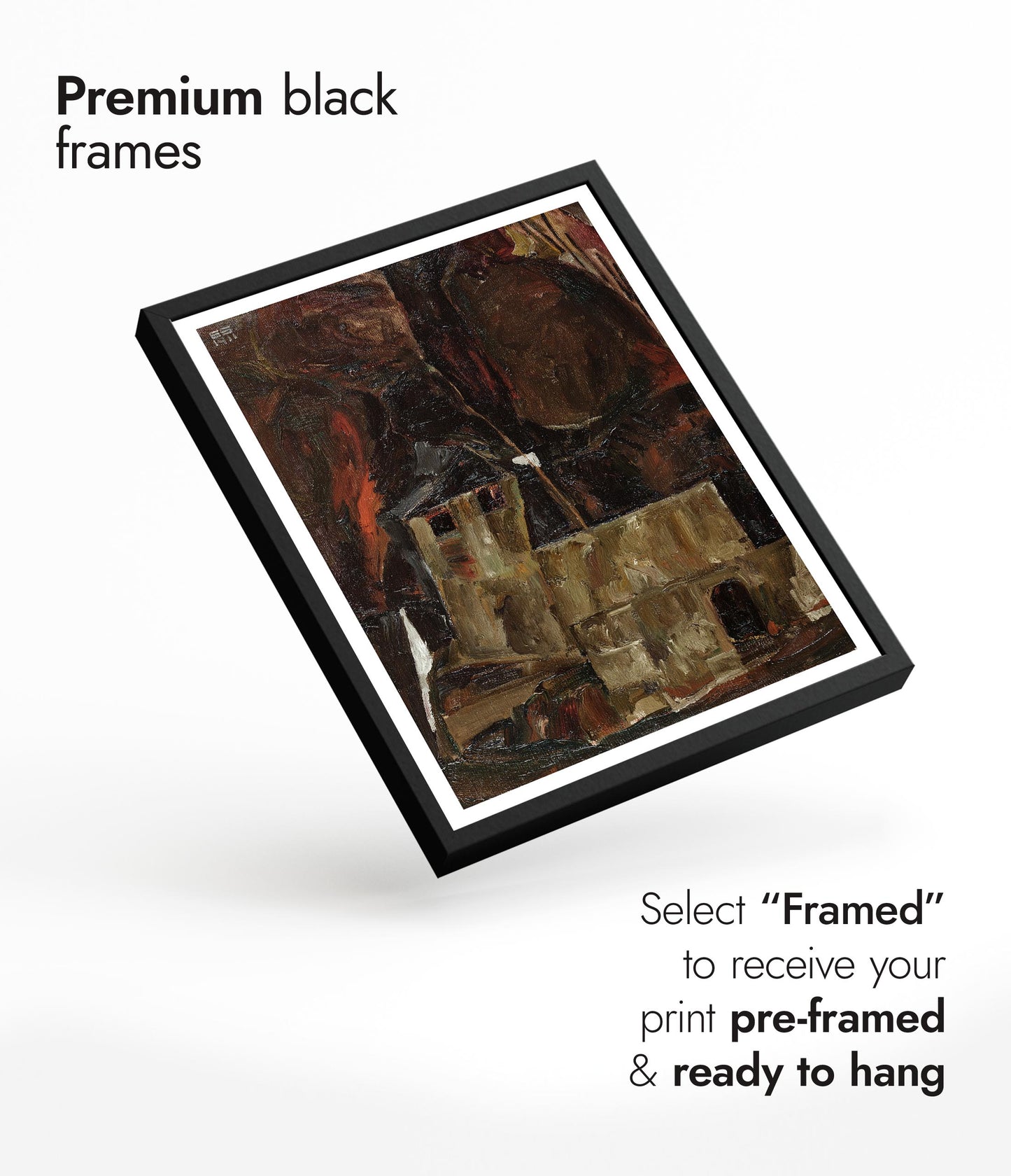 Hus och vägg i kuperad landskap