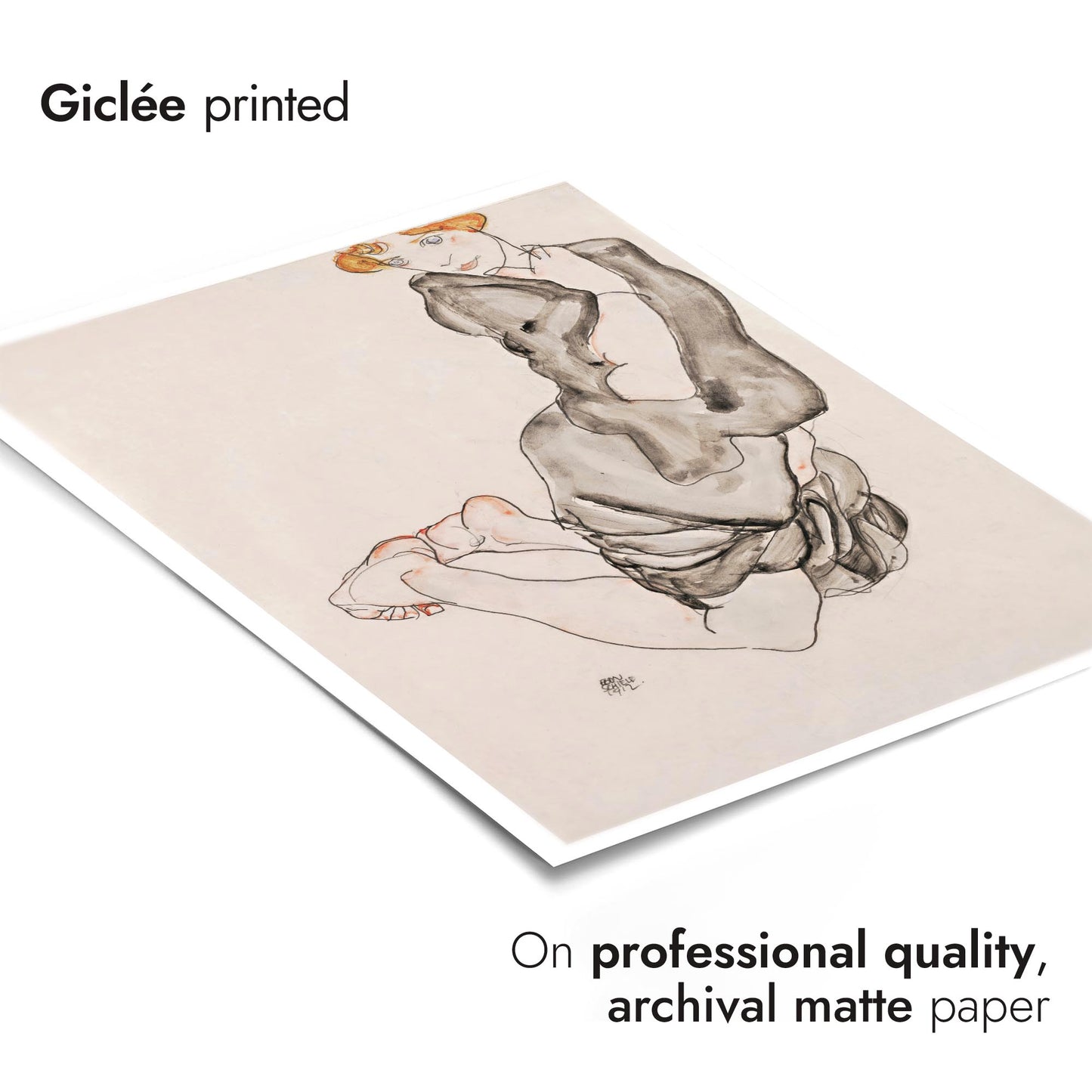 Kneeling Woman with a Grey Cape