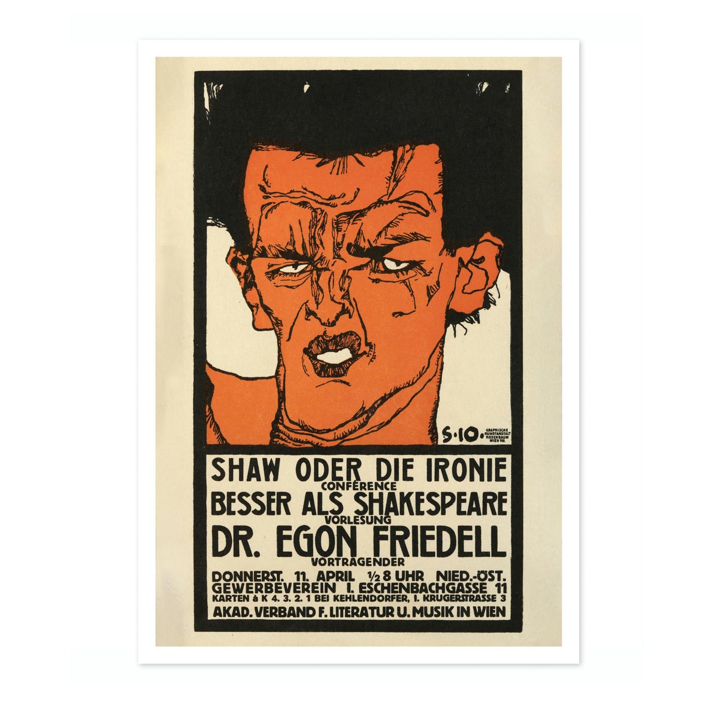 Lecture Poster for Dr. Egon Friedell