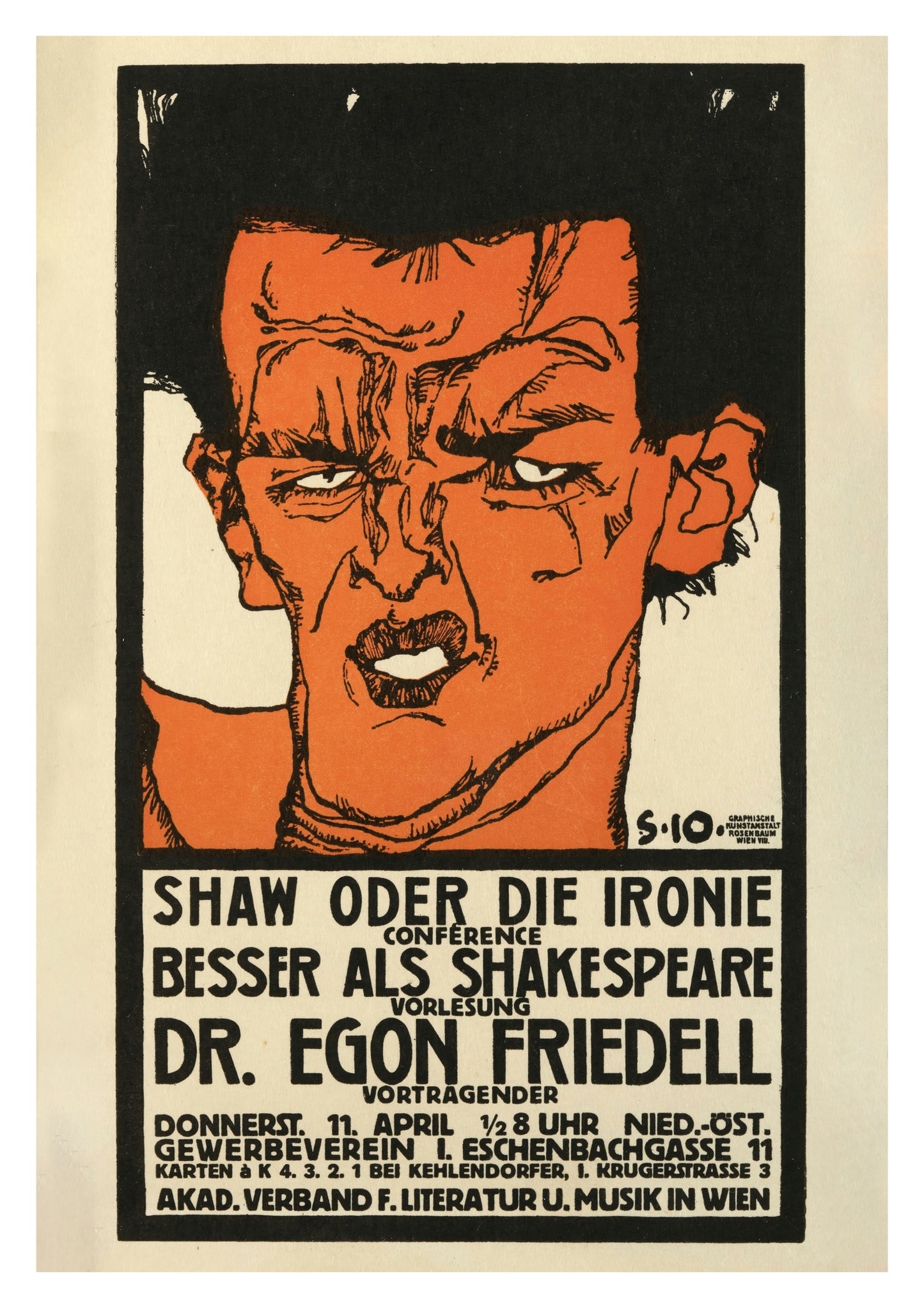 Lecture Poster for Dr. Egon Friedell