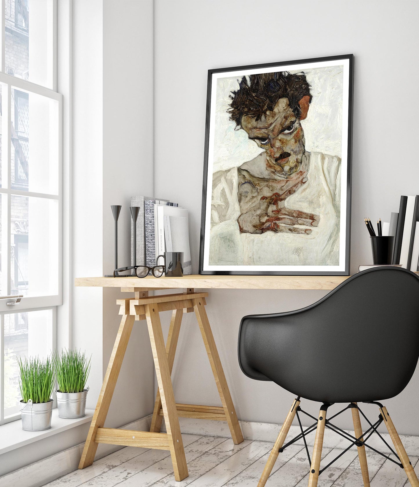 Self-Portrait with Lowered Head