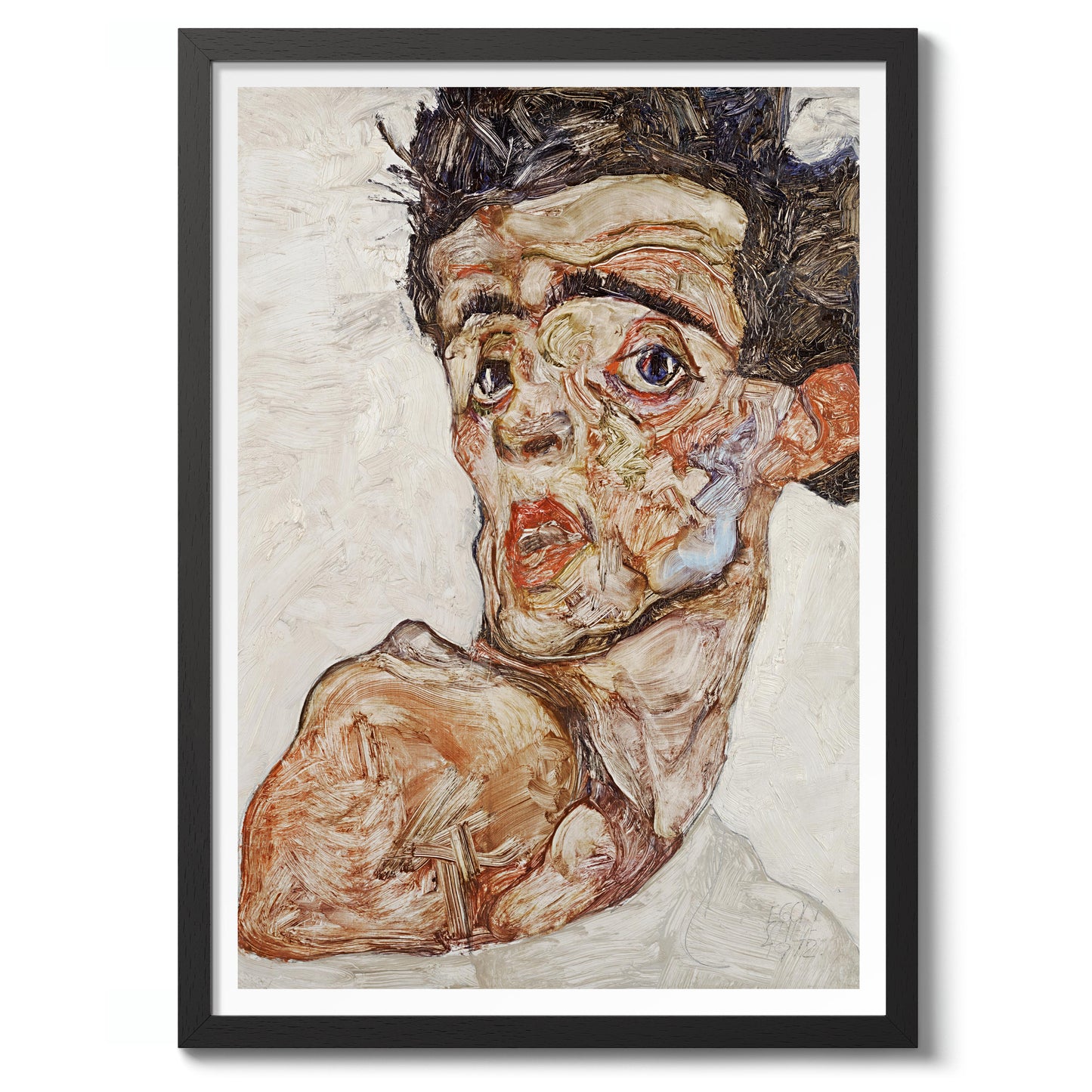 Self-Portrait with Raised Bare Shoulder