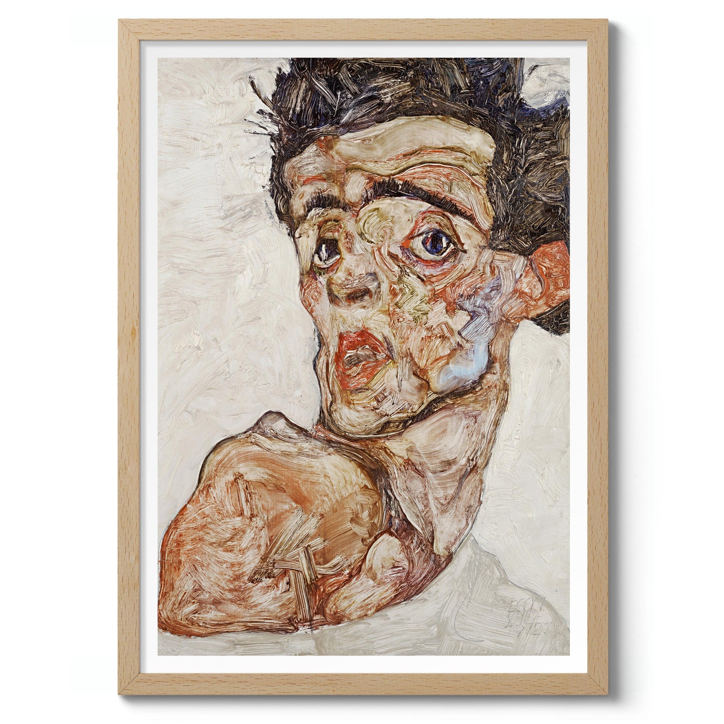 Self-Portrait with Raised Bare Shoulder