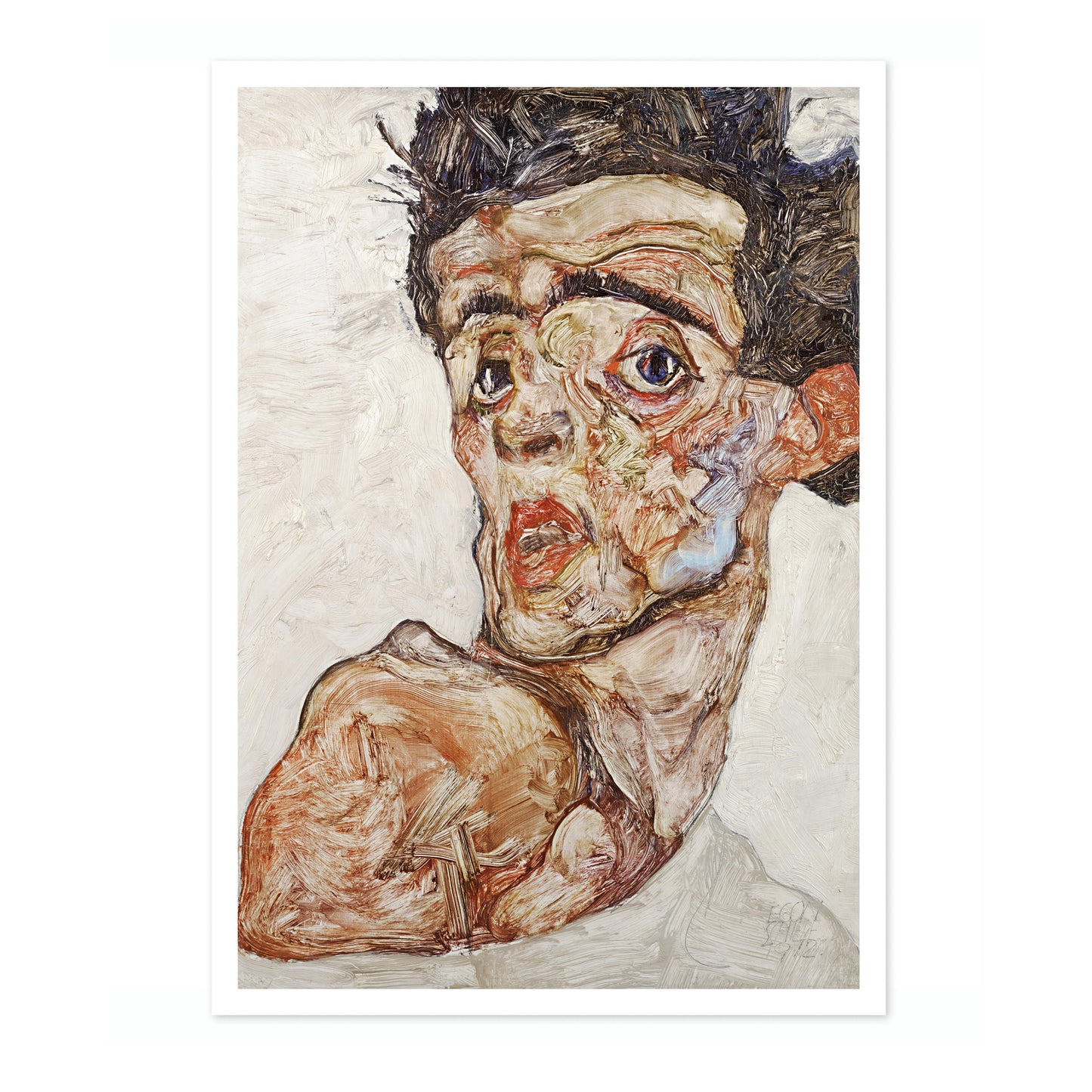 Self-Portrait with Raised Bare Shoulder