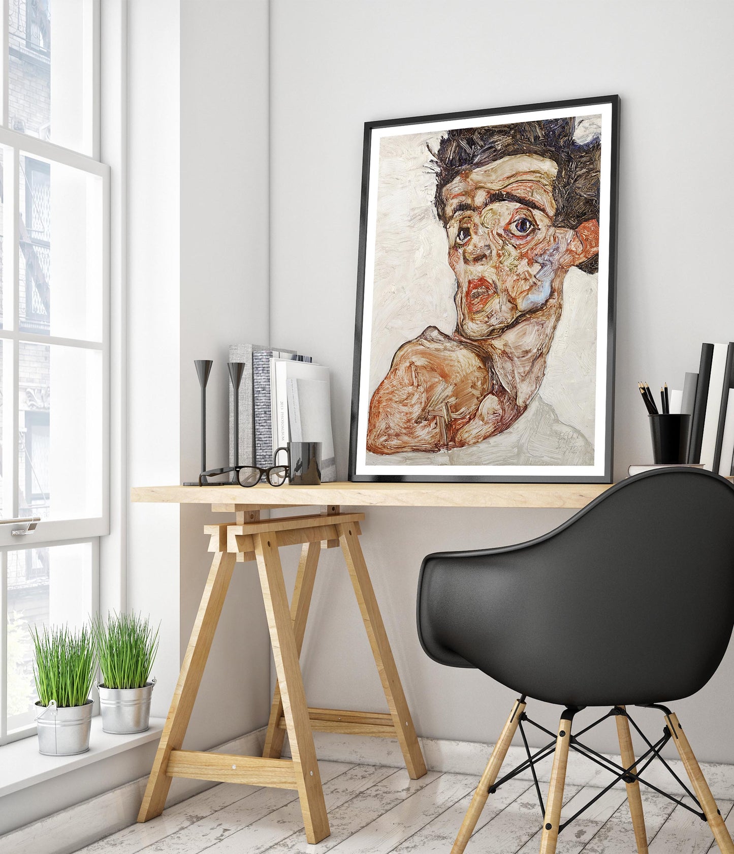 Self-Portrait with Raised Bare Shoulder