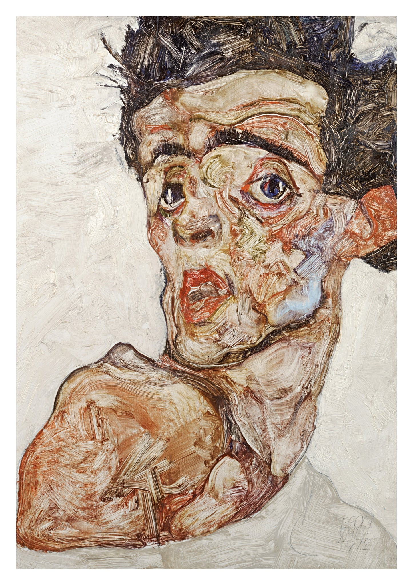 Self-Portrait with Raised Bare Shoulder