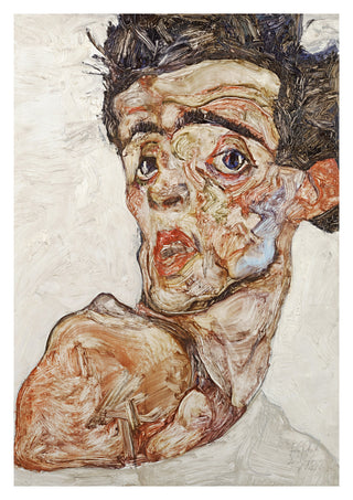 Self-Portrait with Raised Bare Shoulder print