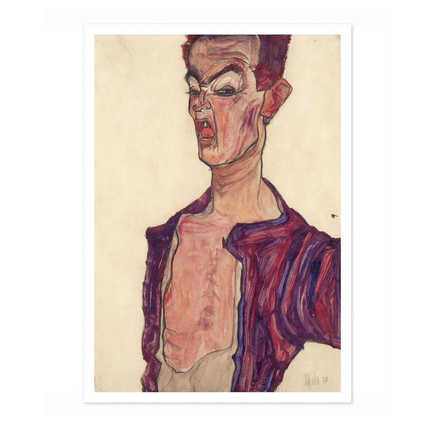 Self-Portrait, Grimacing