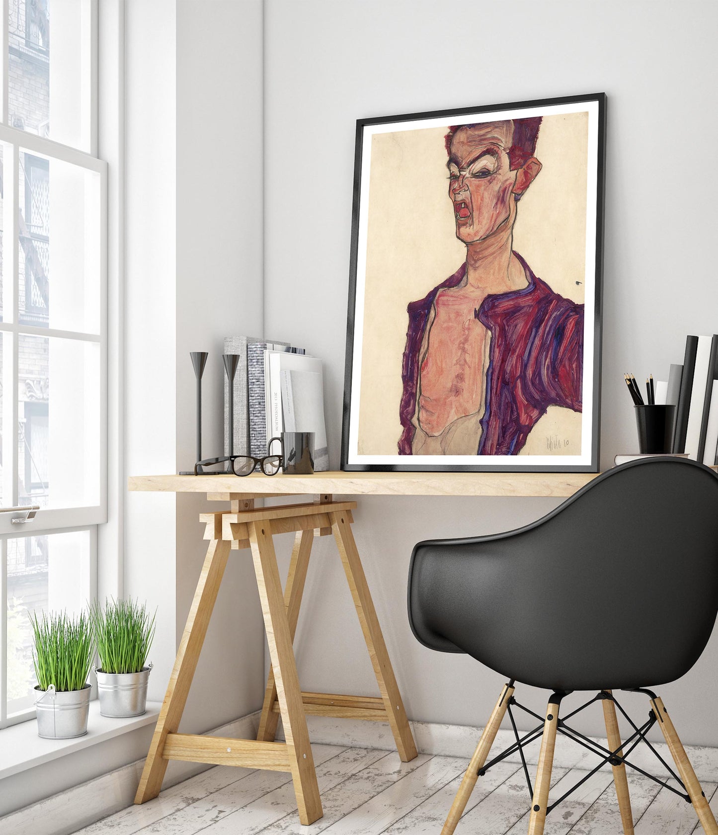 Self-Portrait, Grimacing