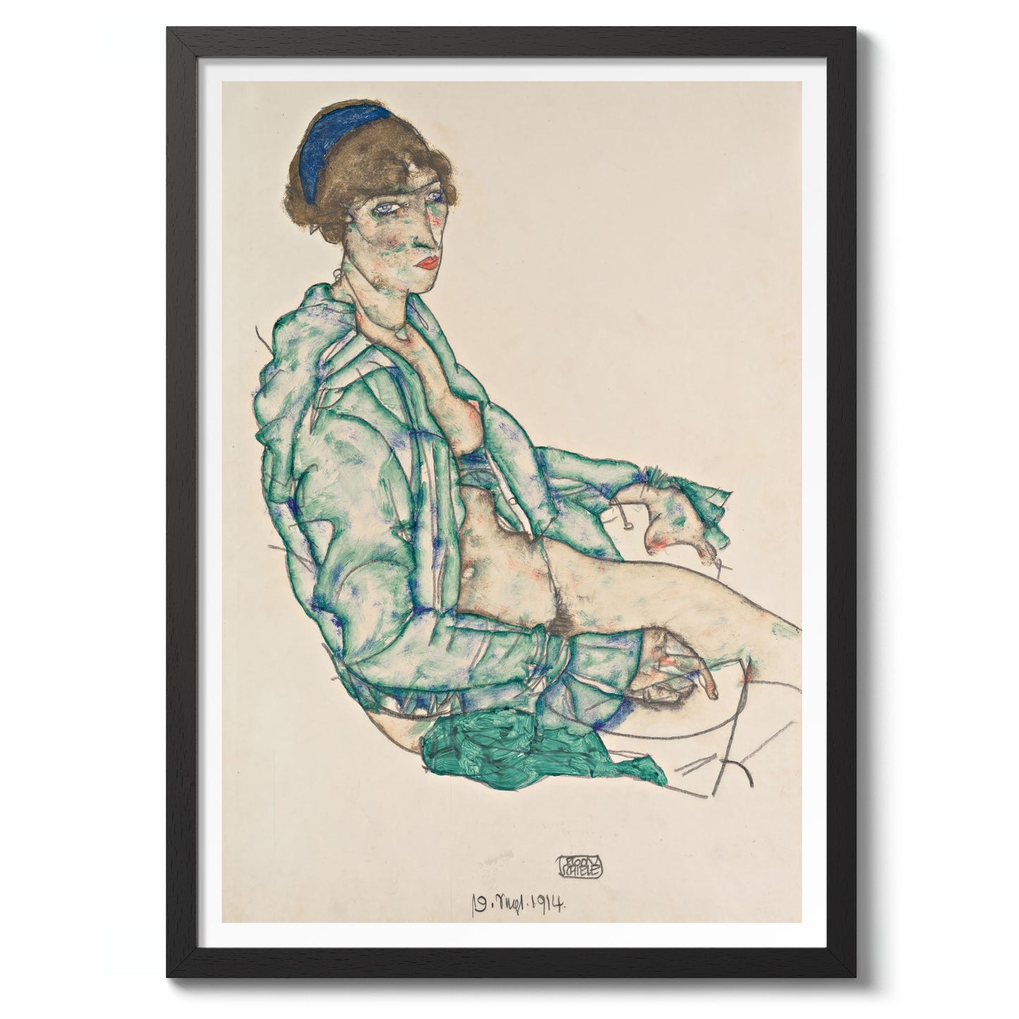 Sitting Semi-Nude with Blue Hairband