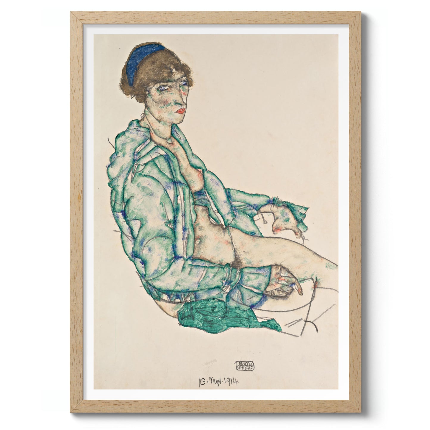 Sitting Semi-Nude with Blue Hairband