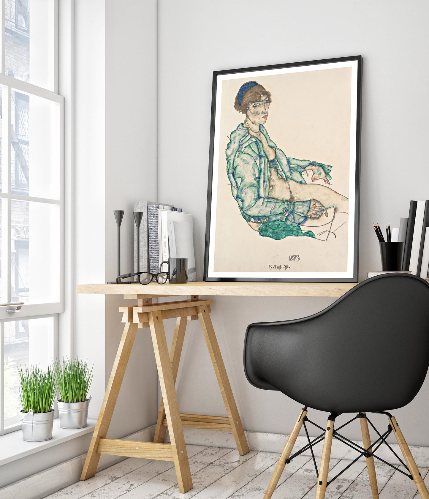 Sitting Semi-Nude with Blue Hairband