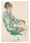 Sitting Semi-Nude with Blue Hairband print
