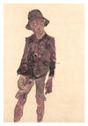 Standing Boy with Hat print