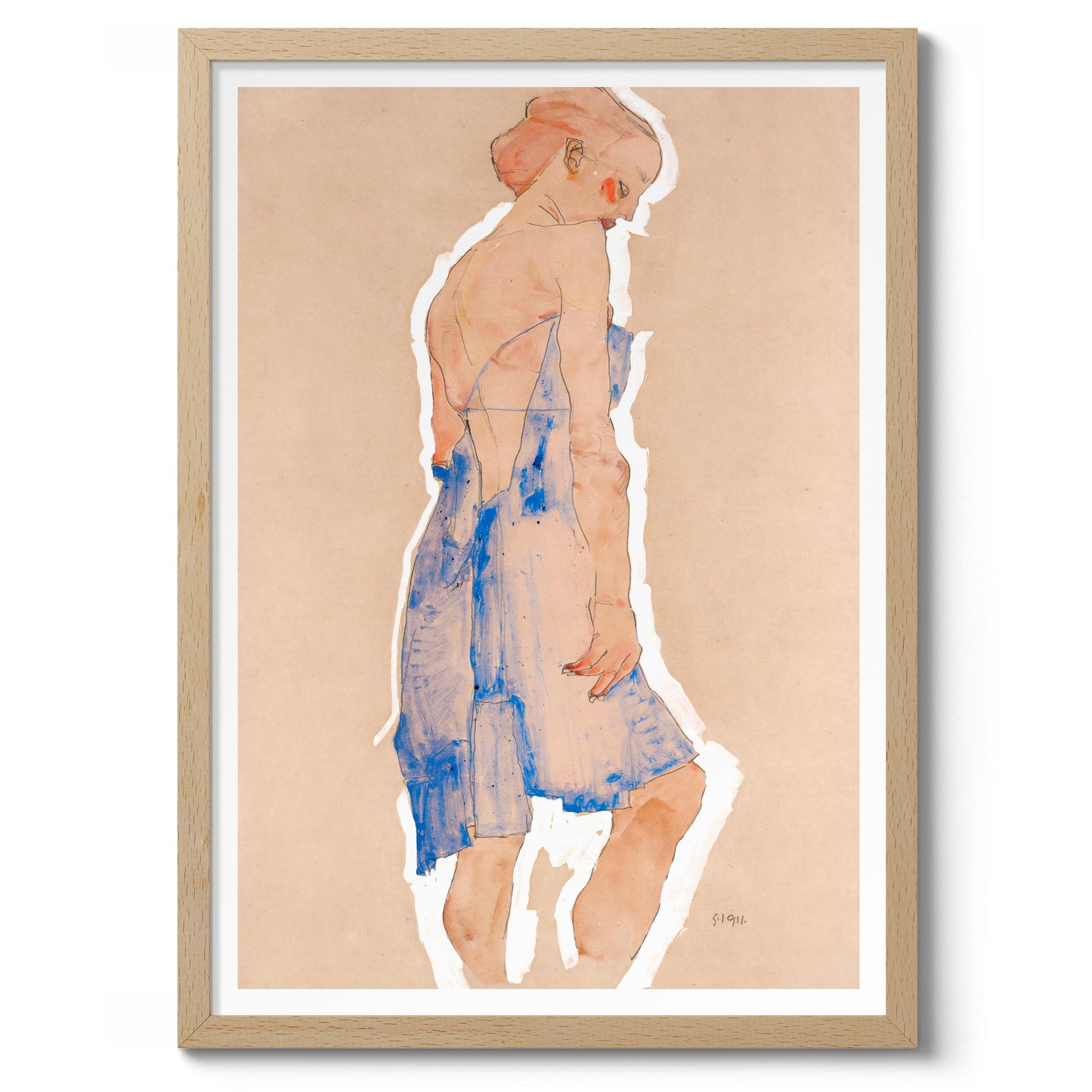 Standing Girl in Blue Dress